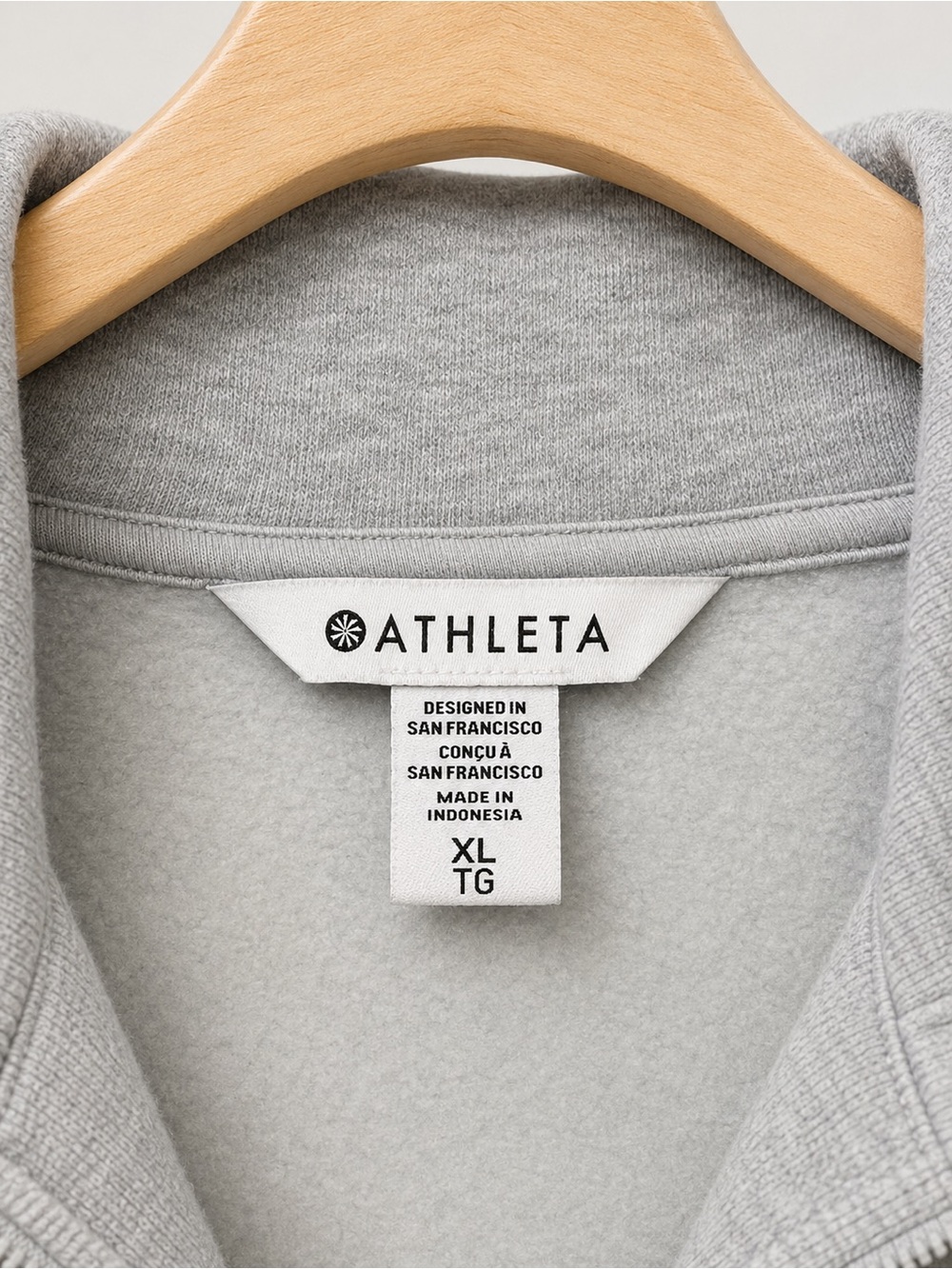 Athleta Light Gray Quarter-Zip Pullover - Picture 2 of 7